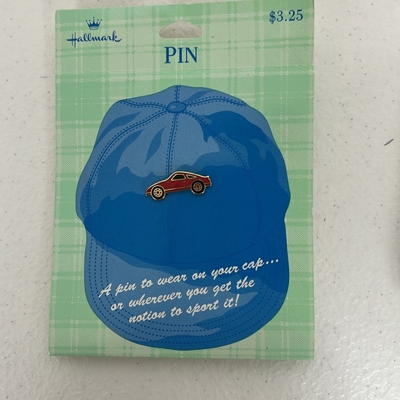 Hallmark Vintage Hat Pins Bundle Red Sports Car/Fish New on Card - Picture 2 of 8